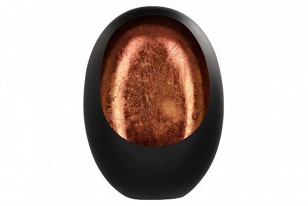 Marrakech egg theelicht kandelaar, zwart koper | H40